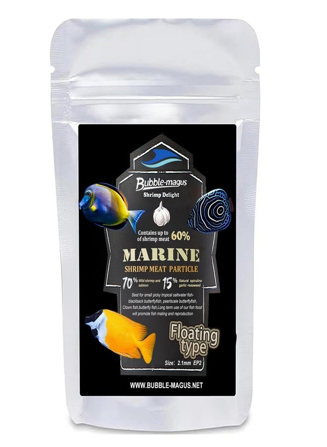 Bubble Magus Fish Food, Marine Fish Food, 75% Shrimp Meat+Salmon Squids, Natural Protein, Color Enhancement, Marine Shrimp Patties Suitable for Clownfish breeding (2.12Ounce)